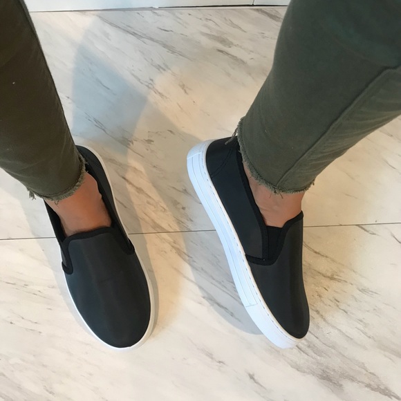 🆕 Black Satin Slip-on Sneakers - Picture 3 of 8